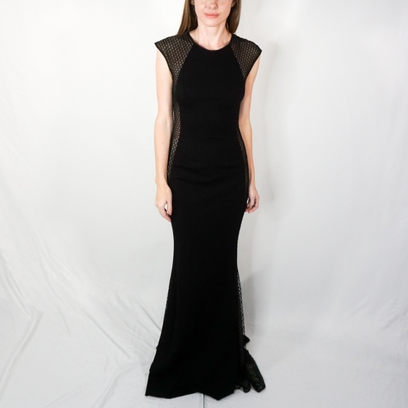 Jovani Dresses & Skirts - JOVANI Side & Back Mesh Black Maxi Gown sz0 NWT #1